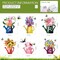 6-Piece Spring Wooden Signs – Farmhouse Tabletop & Tiered Tray Decorations, Floral Watering Can Centerpiece for Home, Office, and Seasonal Decor